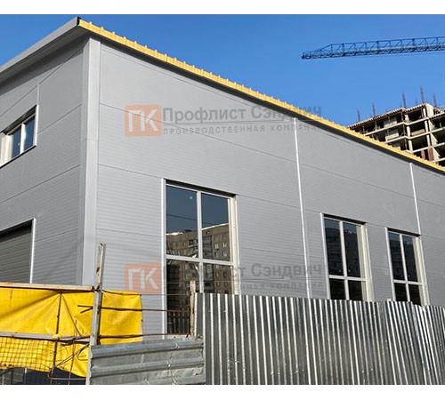 Сэндвич панели без замков с пенополиуретаном, ширина 1200 мм, толщина 20 мм, 0.5/0.5, RAL7004