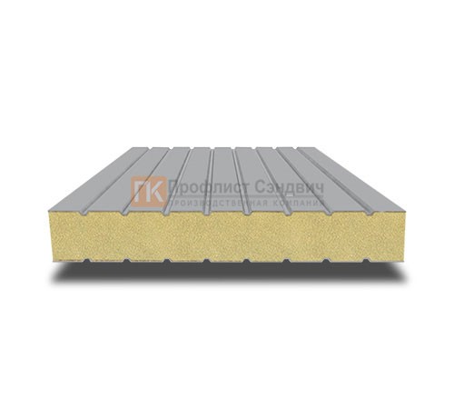 Сэндвич панели без замков с пенополиизоциануратом, ширина 1200 мм, толщина 10 мм, 0.5/0.5, RAL7004