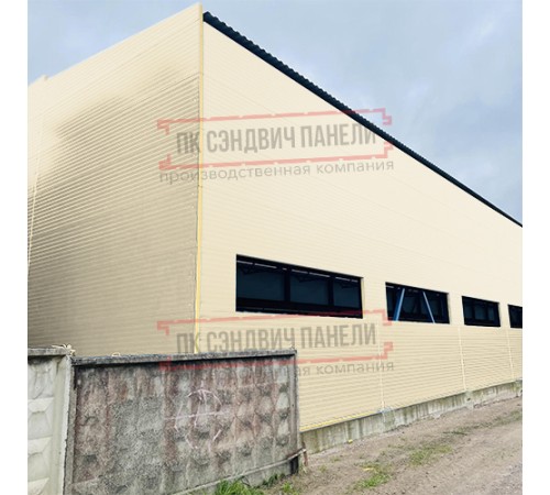 Сэндвич-панели двухслойные с минеральной ватой, ширина 1200 мм, толщина 80 мм, 0.5, RAL1015