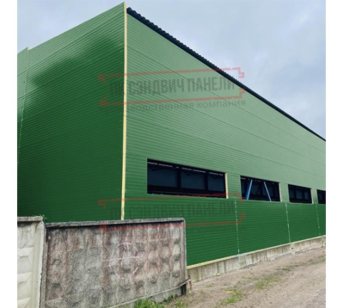 Сэндвич-панели двухслойные с минеральной ватой, ширина 1000 мм, толщина 50 мм, 0.5, RAL6002