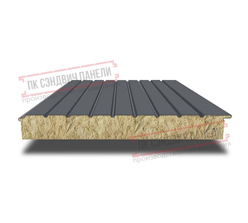 Сэндвич-панели двухслойные с минеральной ватой, ширина 1000 мм, толщина 20 мм, 0.5, RAL7024