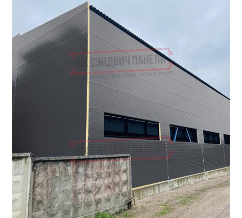 Сэндвич-панели двухслойные с минеральной ватой, ширина 1000 мм, толщина 20 мм, 0.5, RAL7024