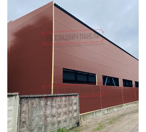 Сэндвич-панели двухслойные с минеральной ватой, ширина 1200 мм, толщина 40 мм, 0.5, RAL3009