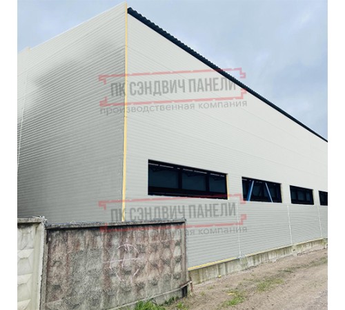 Сэндвич-панели двухслойные с минеральной ватой, ширина 1000 мм, толщина 20 мм, 0.5, RAL7047