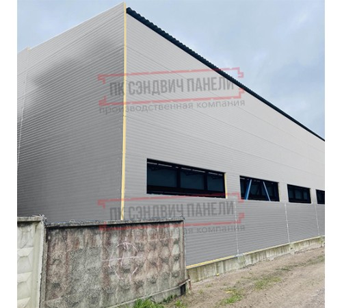 Сэндвич-панели двухслойные с минеральной ватой, ширина 1000 мм, толщина 120 мм, 0.5, RAL7004