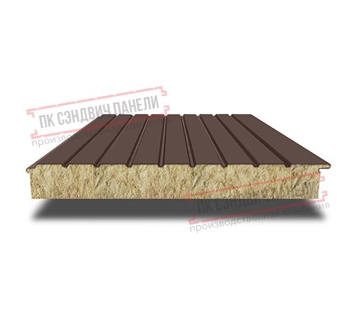 Сэндвич-панели двухслойные с минеральной ватой, ширина 1000 мм, толщина 20 мм, 0.5, RAL8017