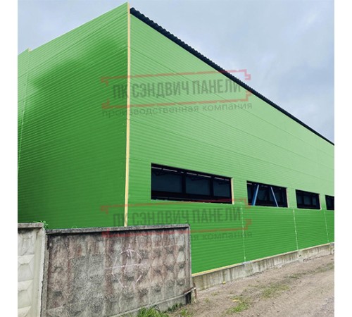 Сэндвич-панели двухслойные с минеральной ватой, ширина 1000 мм, толщина 120 мм, 0.5, RAL6018