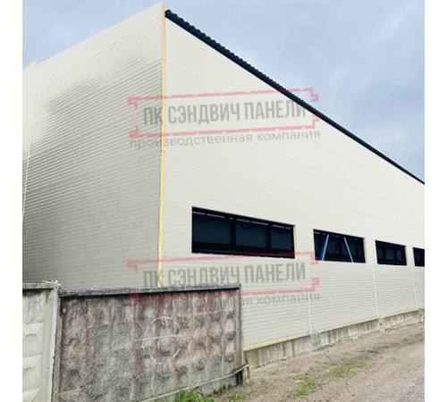 Сэндвич-панели двухслойные с минеральной ватой, ширина 1000 мм, толщина 10 мм, 0.5, RAL9002