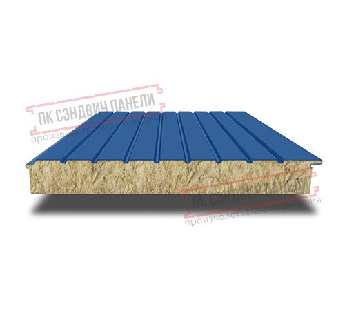 Сэндвич-панели двухслойные с минеральной ватой, ширина 1000 мм, толщина 20 мм, 0.5, RAL5005