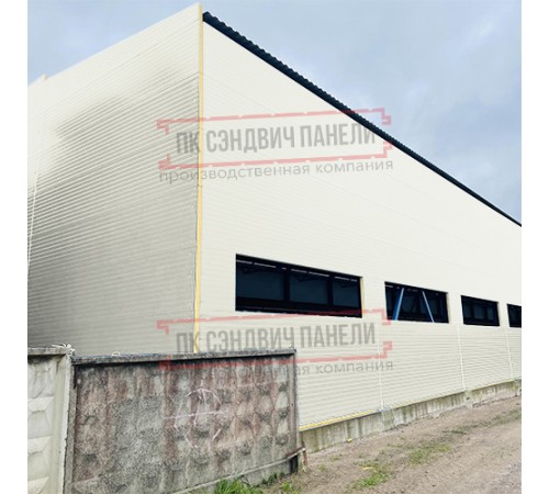 Сэндвич-панели двухслойные с минеральной ватой, ширина 1000 мм, толщина 80 мм, 0.5, RAL9003