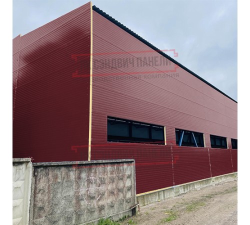 Сэндвич-панели двухслойные с пенополистиролом, ширина 1200 мм, толщина 40 мм, 0.5, RAL3005