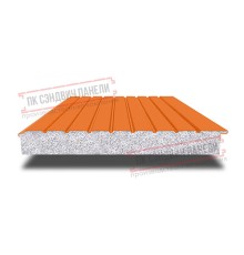 Сэндвич-панели двухслойные с пенополистиролом, ширина 1200 мм, толщина 50 мм, 0.5, RAL2004