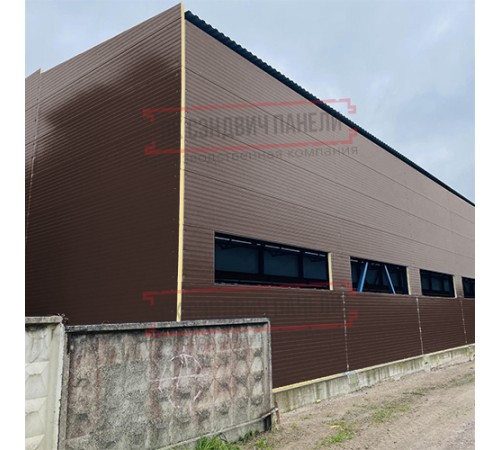 Сэндвич-панели двухслойные с пенополистиролом, ширина 1200 мм, толщина 10 мм, 0.5, RAL8017