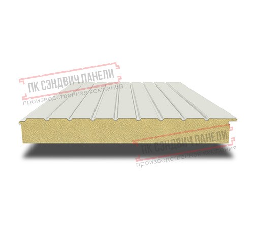 Сэндвич-панели двухслойные с пенополиуретаном, ширина 1000 мм, толщина 50 мм, 0.5, RAL9002