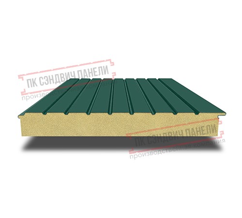 Сэндвич-панели двухслойные с пенополиизоциануратом, ширина 1200 мм, толщина 40 мм, 0.5, RAL6005