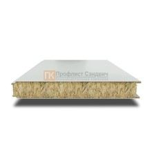Сэндвич панели гладкие с минеральной ватой, ширина 1200 мм, толщина 100 мм, 0.5/0.5, RAL7035