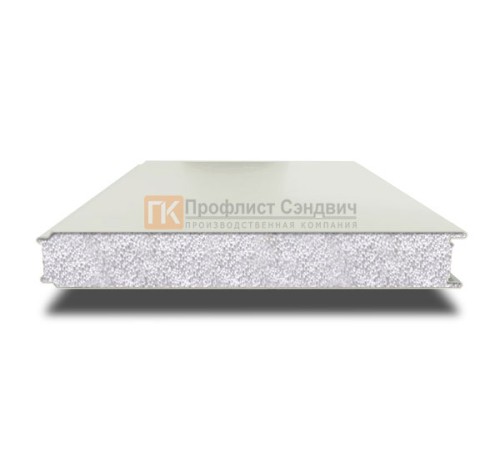 Сэндвич панели гладкие с пенополистиролом, ширина 1000 мм, толщина 50 мм, 0.5/0.5, RAL9002