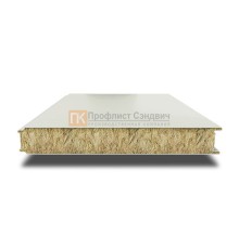Сэндвич панели гладкие с минеральной ватой, ширина 1200 мм, толщина 100 мм, 0.5/0.5, RAL9002