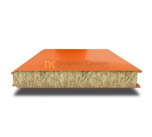Сэндвич панели гладкие с минеральной ватой, ширина 1200 мм, толщина 180 мм, 0.5/0.5, RAL2004