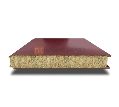 Сэндвич панели гладкие с минеральной ватой, ширина 1000 мм, толщина 40 мм, 0.5/0.5, RAL3005