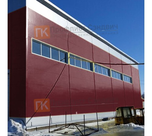 Сэндвич панели гладкие с пенополиизоциануратом, ширина 1000 мм, толщина 80 мм, 0.5/0.5, RAL3005