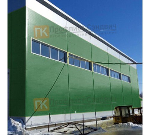 Сэндвич панели гладкие с пенополиизоциануратом, ширина 1200 мм, толщина 150 мм, 0.5/0.5, RAL6002