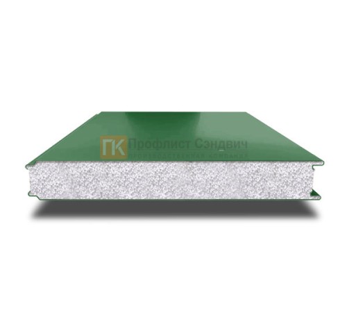 Сэндвич панели гладкие с пенополистиролом, ширина 1200 мм, толщина 200 мм, 0.5/0.5, RAL6002