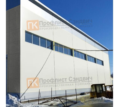 Сэндвич панели гладкие с пенополиизоциануратом, ширина 1200 мм, толщина 100 мм, 0.5/0.5, RAL9002