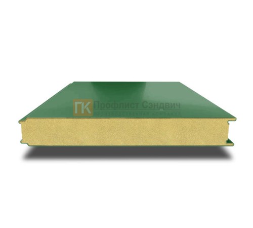 Сэндвич панели гладкие с пенополиизоциануратом, ширина 1000 мм, толщина 120 мм, 0.5/0.5, RAL6002