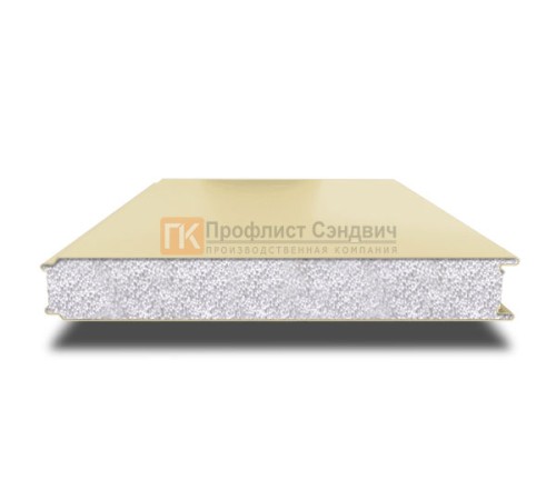 Сэндвич панели гладкие с пенополистиролом, ширина 1200 мм, толщина 60 мм, 0.5/0.5, RAL1014