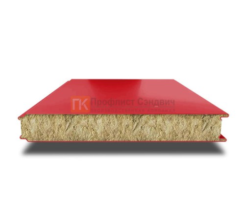 Сэндвич панели гладкие с минеральной ватой, ширина 1000 мм, толщина 60 мм, 0.5/0.5, RAL3020