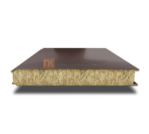 Сэндвич панели гладкие с минеральной ватой, ширина 1200 мм, толщина 60 мм, 0.5/0.5, RAL8017