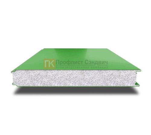 Сэндвич панели гладкие с пенополистиролом, ширина 1200 мм, толщина 200 мм, 0.5/0.5, RAL6018