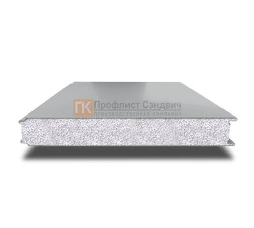 Сэндвич панели гладкие с пенополистиролом, ширина 1200 мм, толщина 200 мм, 0.5/0.5, RAL7004