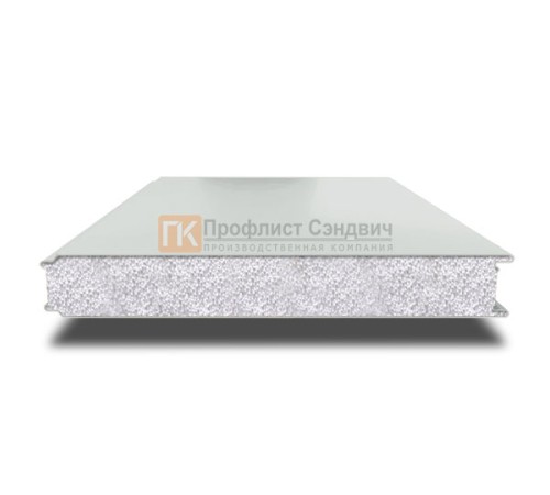 Сэндвич панели гладкие с пенополистиролом, ширина 1200 мм, толщина 250 мм, 0.5/0.5, RAL7035