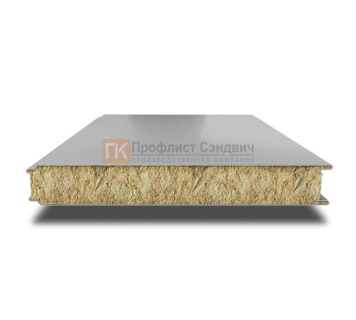 Сэндвич панели гладкие с минеральной ватой, ширина 1000 мм, толщина 100 мм, 0.5/0.5, RAL7004