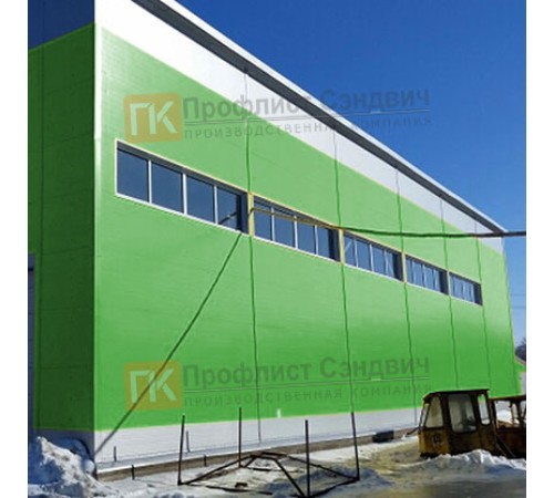 Сэндвич панели гладкие с пенополистиролом, ширина 1000 мм, толщина 30 мм, 0.5/0.5, RAL6018