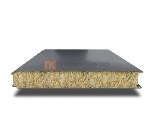 Сэндвич панели гладкие с минеральной ватой, ширина 1000 мм, толщина 100 мм, 0.5/0.5, RAL7024
