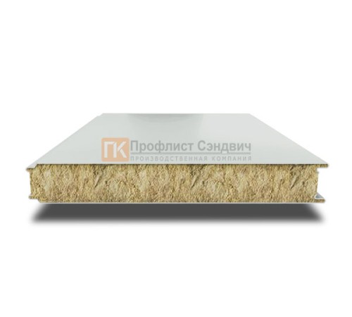 Сэндвич панели гладкие с минеральной ватой, ширина 1200 мм, толщина 10 мм, 0.5/0.5, RAL7035