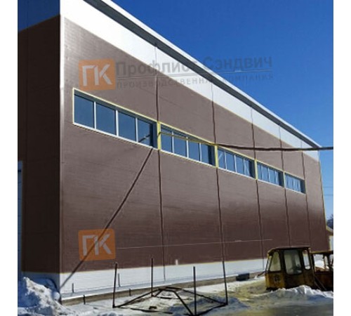 Сэндвич панели гладкие с минеральной ватой, ширина 1000 мм, толщина 10 мм, 0.5/0.5, RAL8017