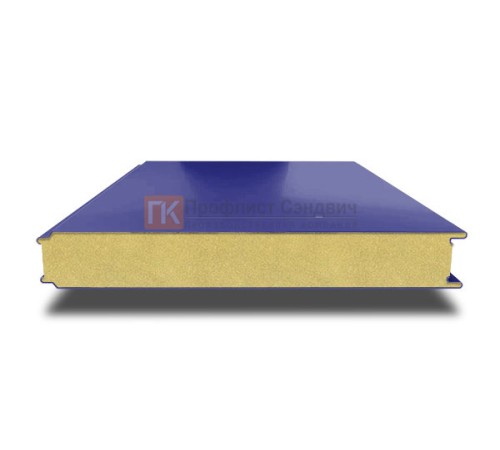 Сэндвич панели гладкие с пенополиизоциануратом, ширина 1000 мм, толщина 60 мм, 0.5/0.5, RAL5002