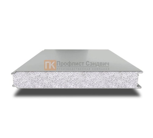 Сэндвич панели гладкие с пенополистиролом, ширина 1200 мм, толщина 100 мм, 0.5/0.5, RAL9006