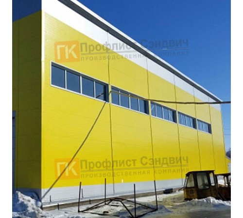 Сэндвич панели гладкие с пенополистиролом, ширина 1000 мм, толщина 120 мм, 0.5/0.5, RAL1018