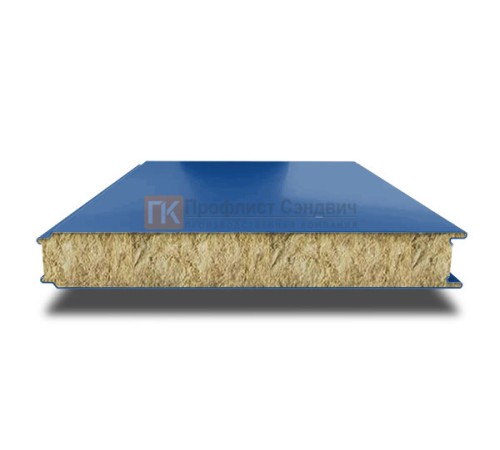 Сэндвич панели гладкие с минеральной ватой, ширина 1000 мм, толщина 150 мм, 0.5/0.5, RAL5005