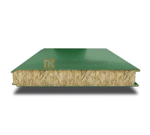 Сэндвич панели гладкие с минеральной ватой, ширина 1200 мм, толщина 60 мм, 0.5/0.5, RAL6002