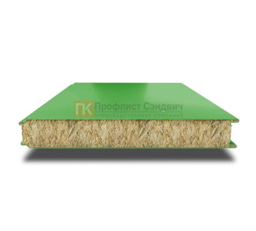 Сэндвич панели гладкие с минеральной ватой, ширина 1200 мм, толщина 80 мм, 0.5/0.5, RAL6018
