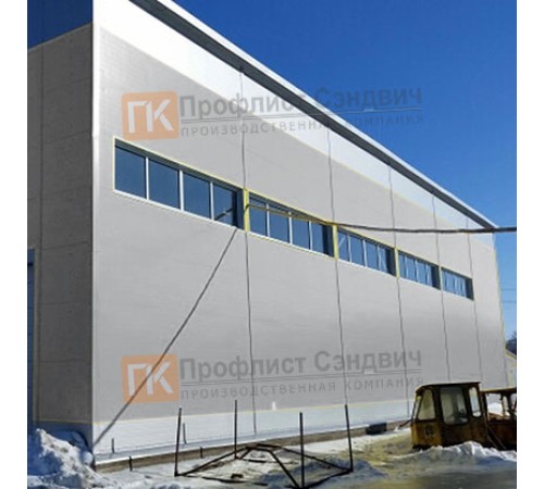 Сэндвич панели гладкие с минеральной ватой, ширина 1000 мм, толщина 200 мм, 0.5/0.5, RAL7004