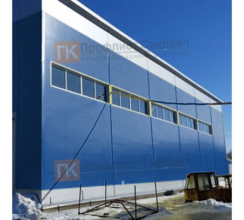 Сэндвич панели гладкие с пенополиизоциануратом, ширина 1200 мм, толщина 20 мм, 0.5/0.5, RAL5005