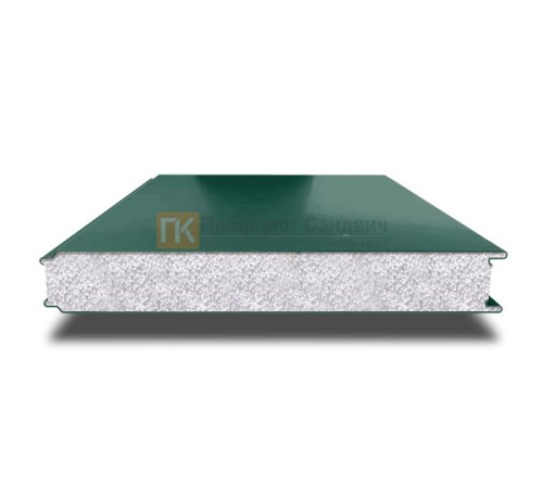 Сэндвич панели гладкие с пенополистиролом, ширина 1200 мм, толщина 20 мм, 0.5/0.5, RAL6005