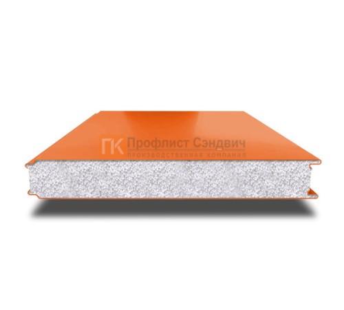 Сэндвич панели гладкие с пенополистиролом, ширина 1000 мм, толщина 10 мм, 0.5/0.5, RAL2004